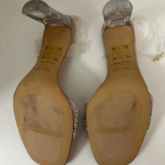 Aldo Rhinestone Ankle Strap Sandal 8.5M - Picture 4 of 4